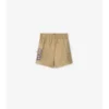 Pantaloncini cargo in cotone con rifiniture a quadri
