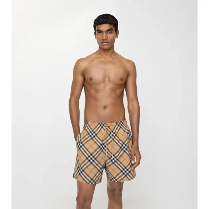 Pantaloncini da bagno con motivo a quadri