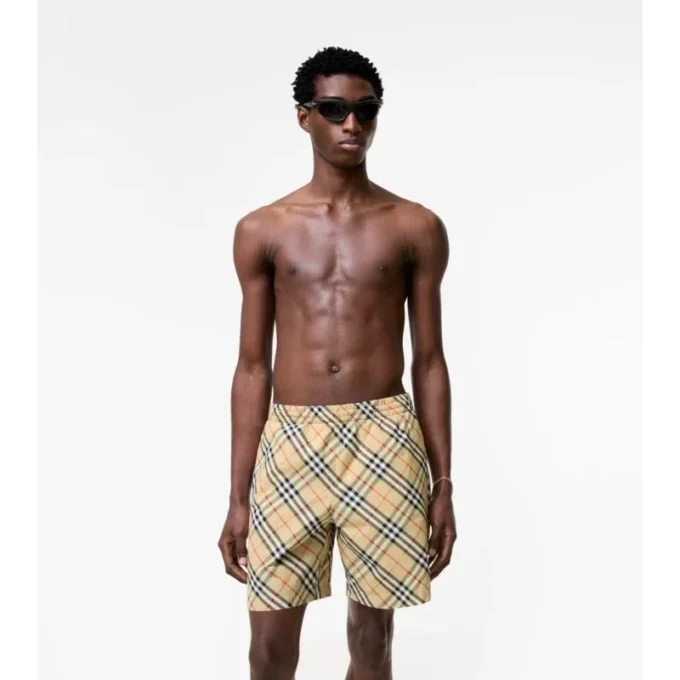 Pantaloncini da bagno con motivo a quadri