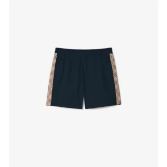 Pantaloncini da bagno con rifiniture a quadri