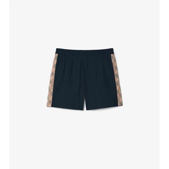 Pantaloncini da bagno con rifiniture a quadri