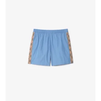 Pantaloncini da bagno con rifiniture a quadri