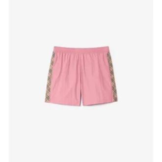 Pantaloncini da bagno con rifiniture a quadri