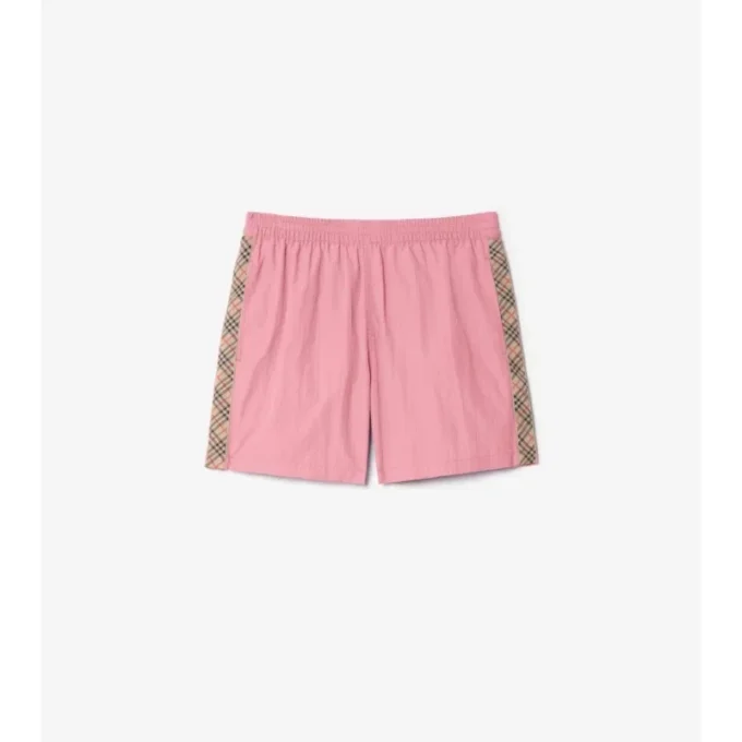 Pantaloncini da bagno con rifiniture a quadri