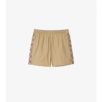 Pantaloncini da bagno con rifiniture a quadri