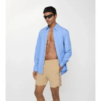 Pantaloncini da bagno con rifiniture a quadri