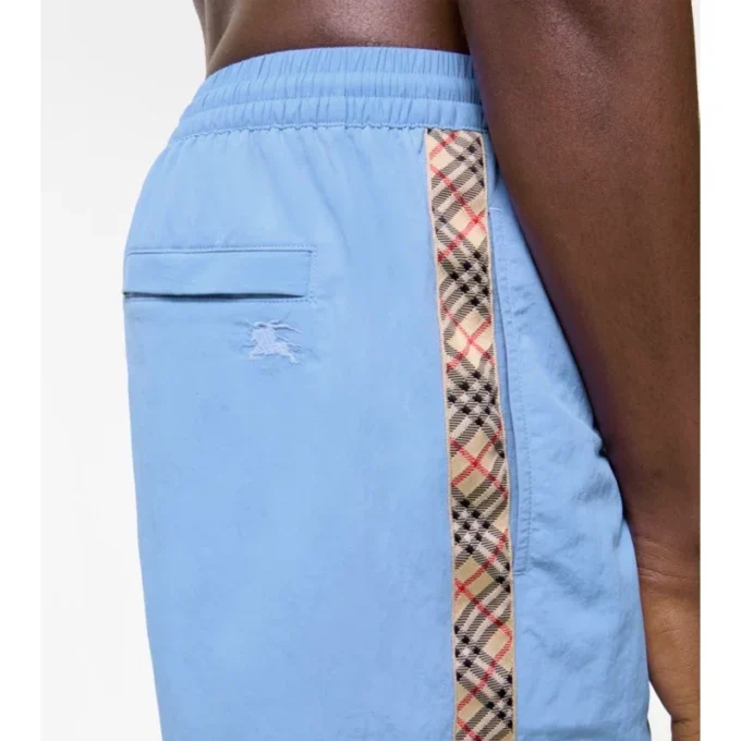 Pantaloncini da bagno con rifiniture a quadri