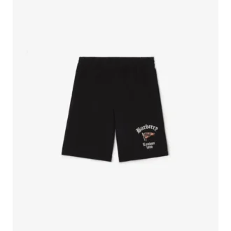Pantaloncini in cotone con bandiera a scacchi