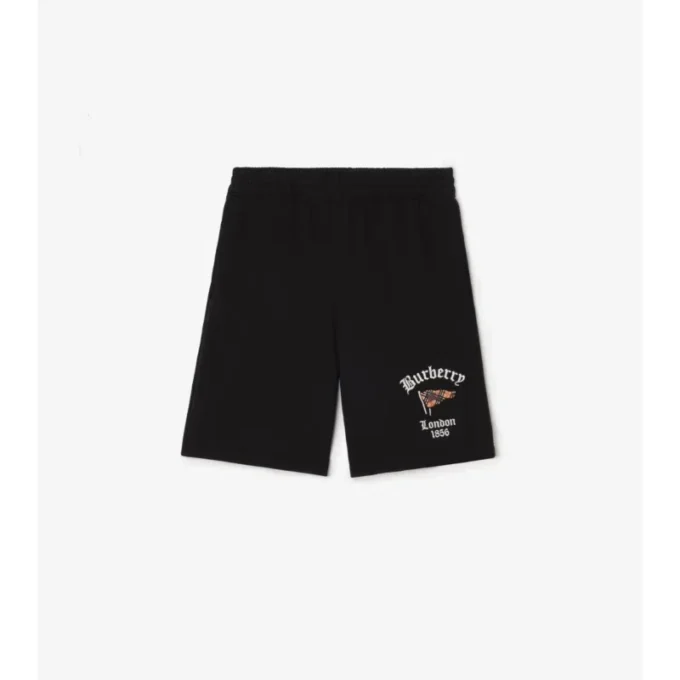 Pantaloncini in cotone con bandiera a scacchi