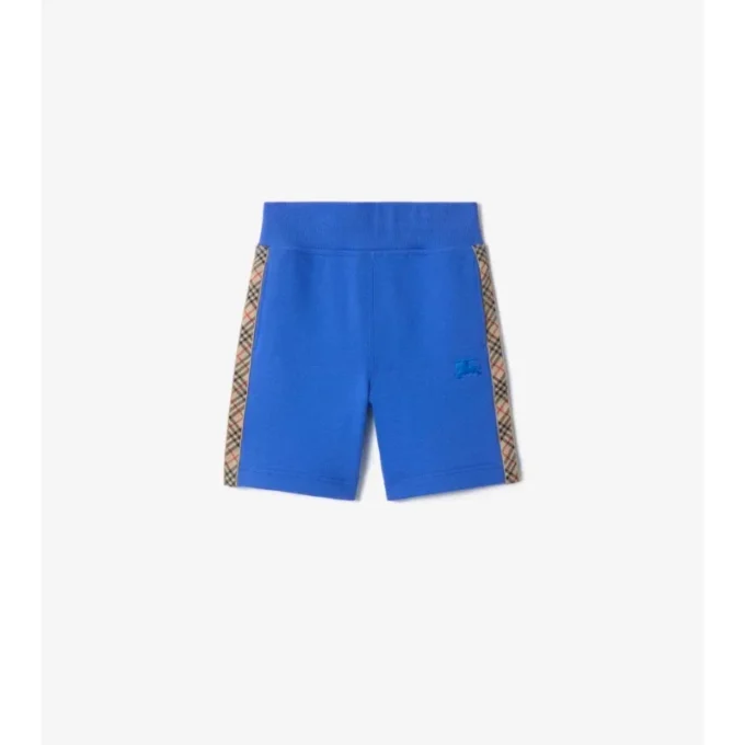 Pantaloncini in cotone con bordi a quadri