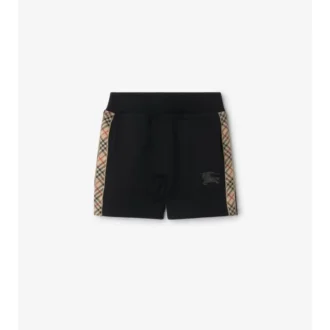 Pantaloncini in cotone con bordi a quadri