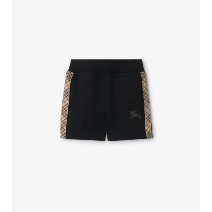 Pantaloncini in cotone con bordi a quadri