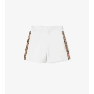 Pantaloncini in cotone con bordi a quadri