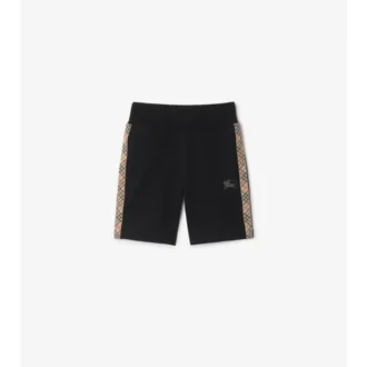 Pantaloncini in cotone con bordi a quadri