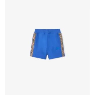 Pantaloncini in cotone con bordi a quadri