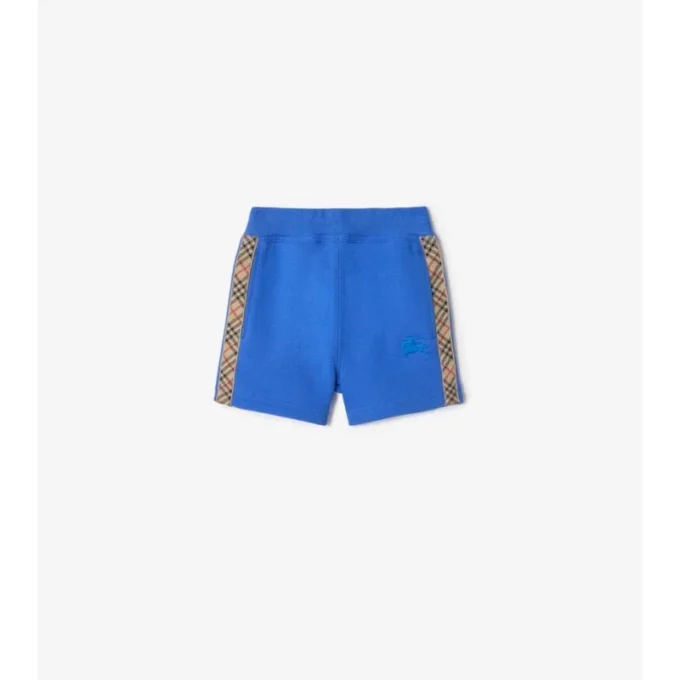 Pantaloncini in cotone con bordi a quadri