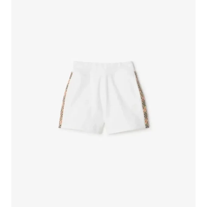 Pantaloncini in cotone con bordi a quadri