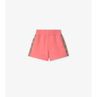 Pantaloncini in cotone con bordi a quadri