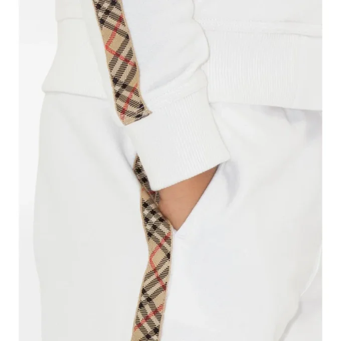 Pantaloncini in cotone con bordi a quadri