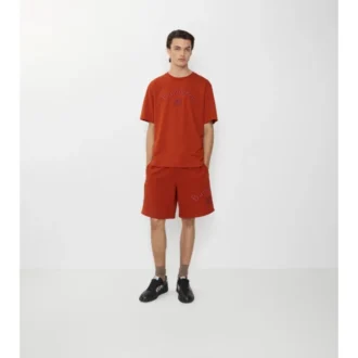 Pantaloncini in cotone con logo gotico