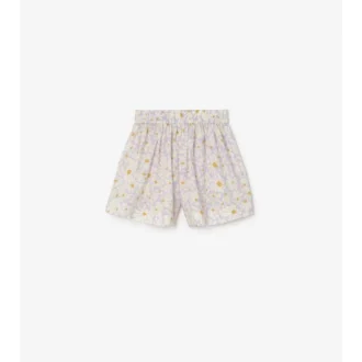 Pantaloncini in cotone con margherite