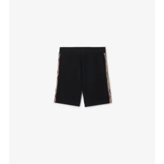 Pantaloncini in cotone con rifiniture a quadri