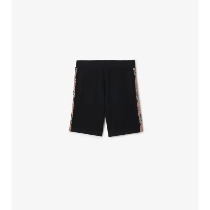 Pantaloncini in cotone con rifiniture a quadri