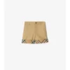Pantaloncini in cotone con risvolto a quadri