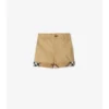 Pantaloncini in cotone con risvolto a quadri