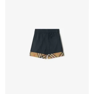 Pantaloncini in cotone con risvolto a quadri