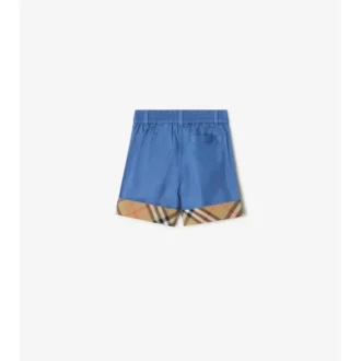 Pantaloncini in cotone con risvolto a quadri