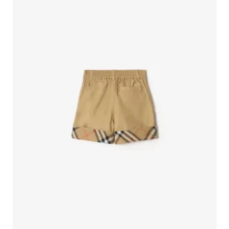 Pantaloncini in cotone con risvolto a quadri