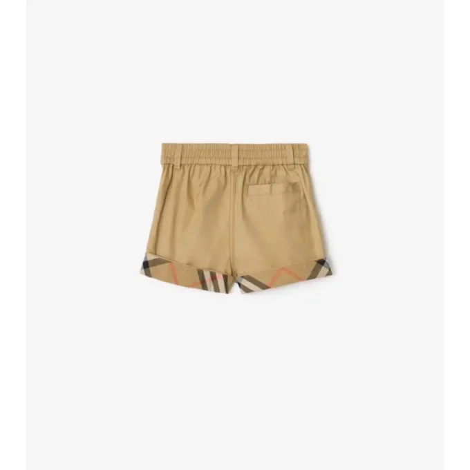 Pantaloncini in cotone con risvolto a quadri