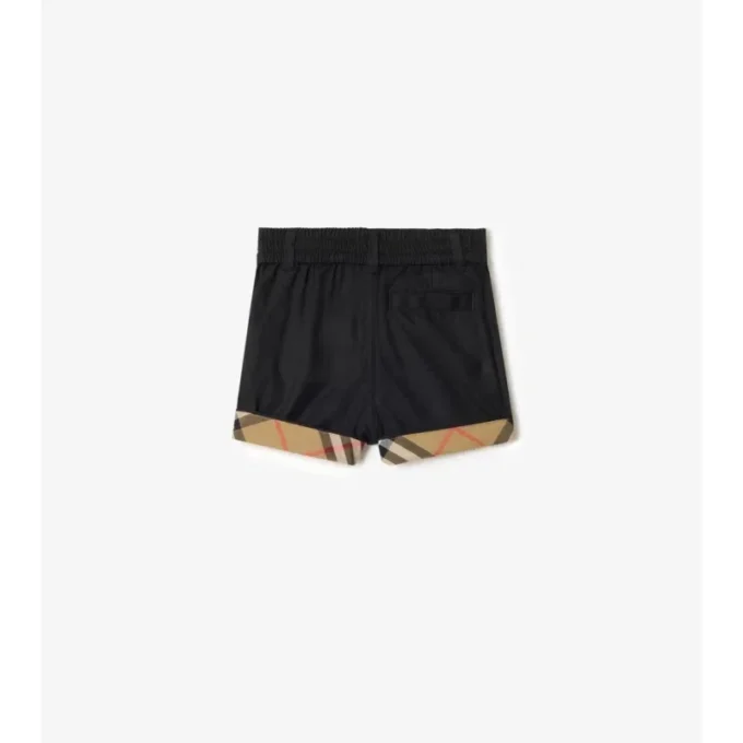 Pantaloncini in cotone con risvolto a quadri