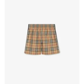 Pantaloncini in cotone elasticizzato a quadri