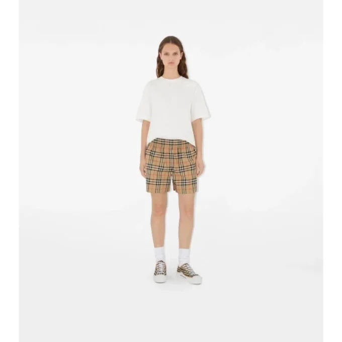 Pantaloncini in cotone a quadri