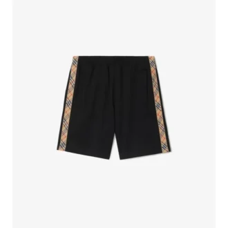 Pantaloncini in misto cotone con bordi a quadri