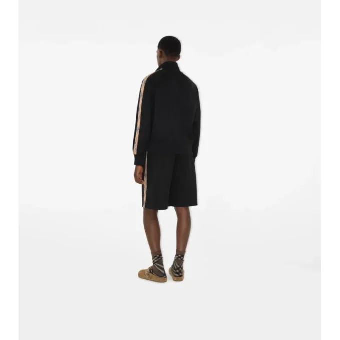 Pantaloncini in misto cotone con bordi a quadri