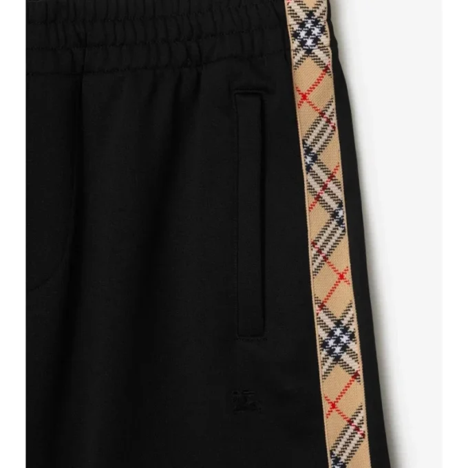 Pantaloncini in misto cotone con bordi a quadri