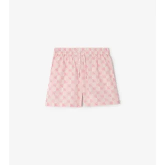 Pantaloncini in popeline di cotone a scacchi EKD