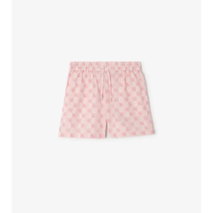 Pantaloncini in popeline di cotone a scacchi EKD