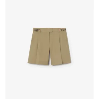 Pantaloncini in popeline di cotone con bordi a quadri