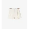 Pantaloncini in popeline di cotone con bordi a quadri