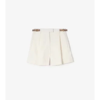 Pantaloncini in popeline di cotone con bordi a quadri