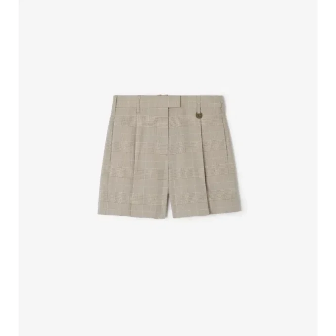 Pantaloncini sartoriali in lana a quadri