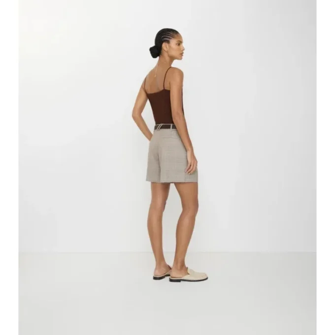 Pantaloncini sartoriali in lana a quadri