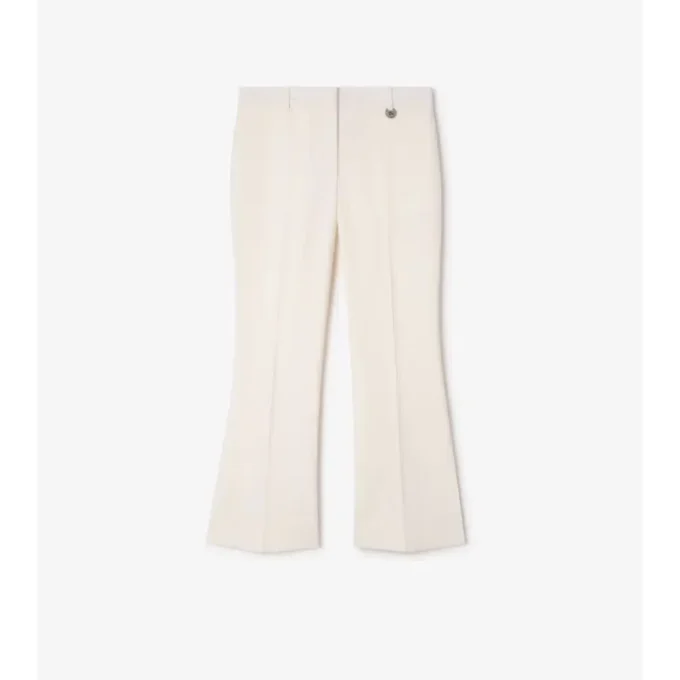 Pantaloni a zampa corti in lana