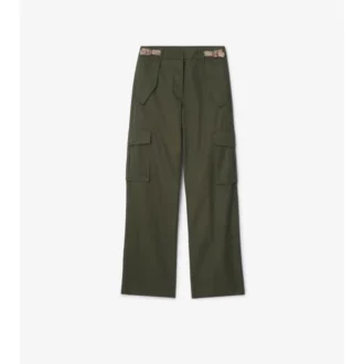 Pantaloni cargo in Gabardine con rifiniture a quadri