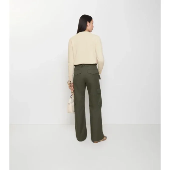 Pantaloni cargo in Gabardine con rifiniture a quadri