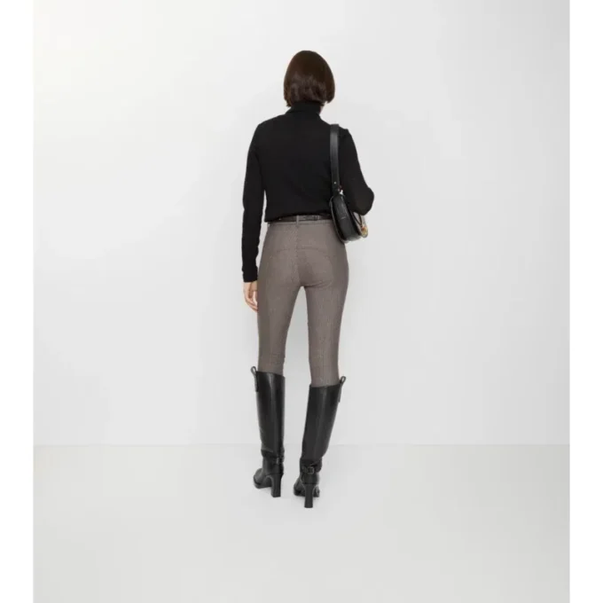 Pantaloni da equitazione in cotone elasticizzato a spina di pesce